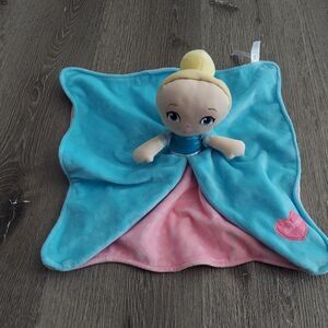 Disney Baby Plush Princess Cinderella Security Blanket Lovey Nunu Blue Pink